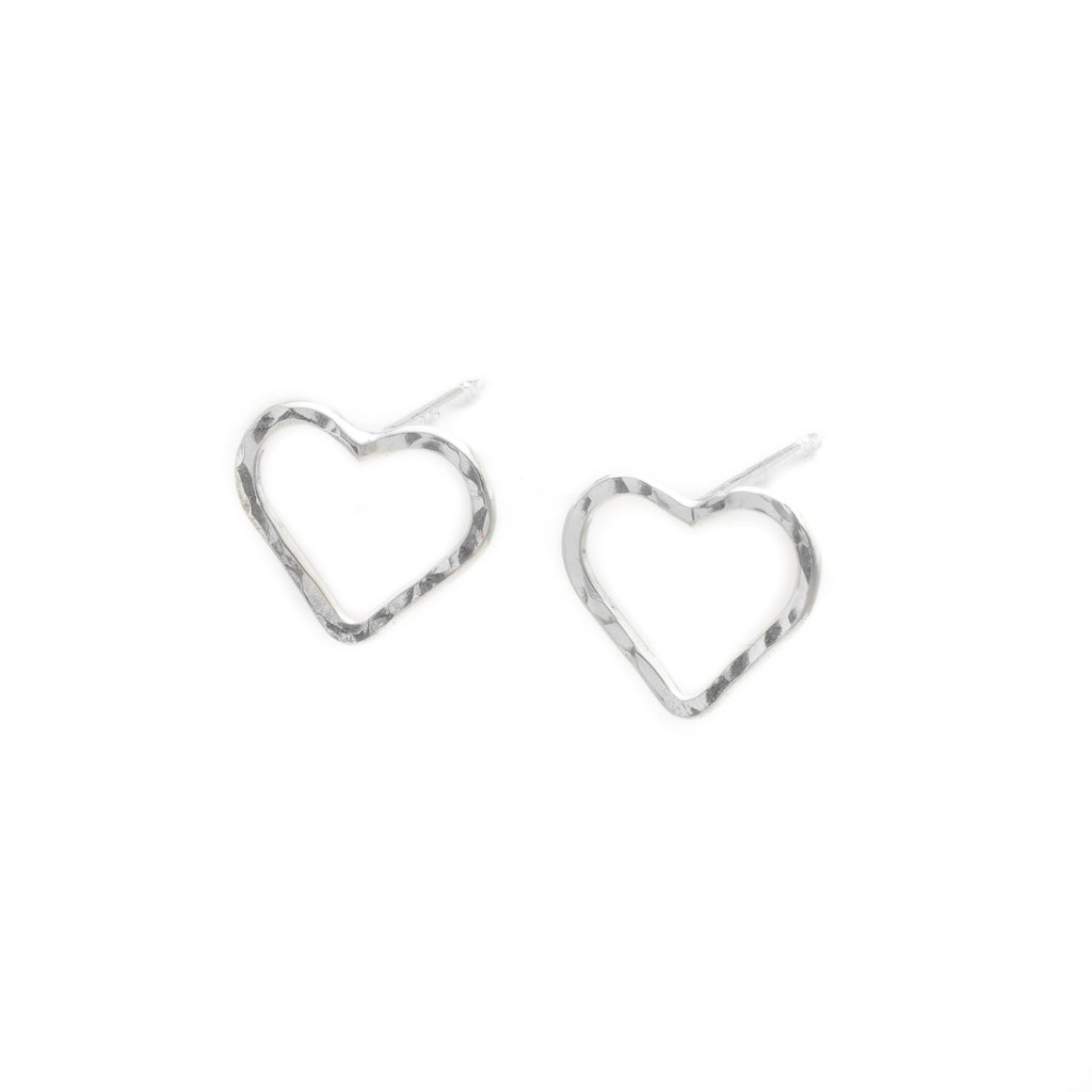 Sterling Silver Heart Pendant Earrings (Gold)